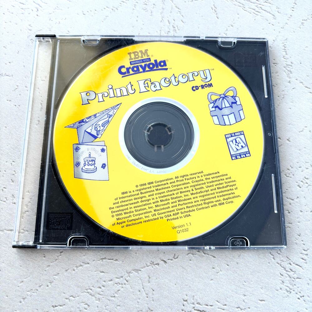 Crayola Print Factory CD-Rom IBM